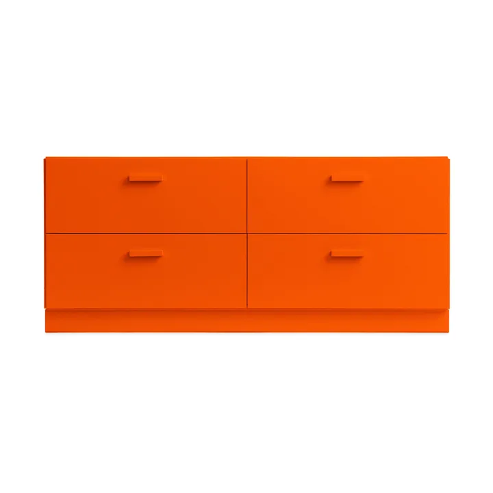Relief kommode lav med sokkel 123x46,6 cm oransje - Relief