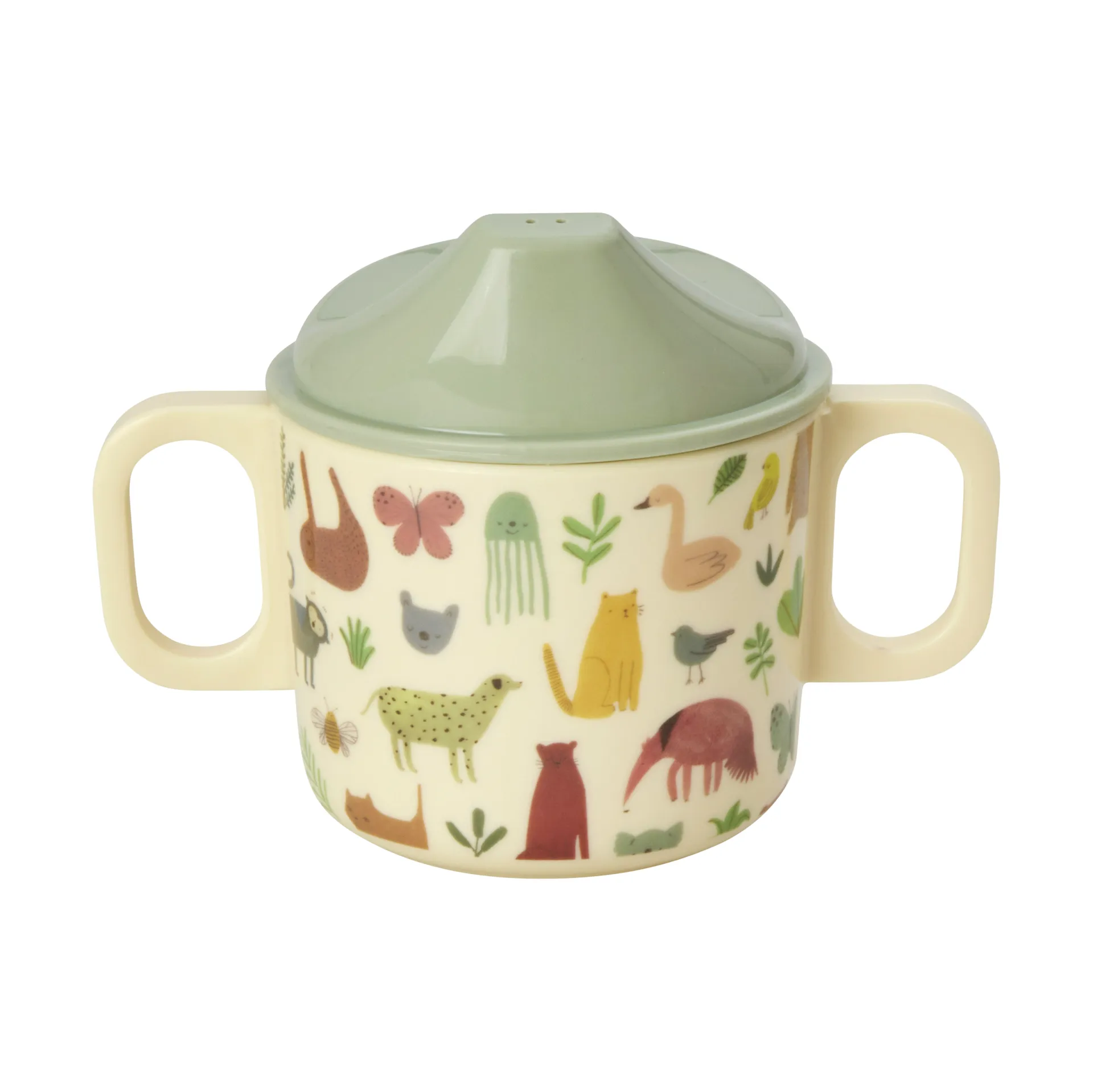 Rice barnekopp med to håndtak 20 cl, Sweet Jungle Print-Cream RICE