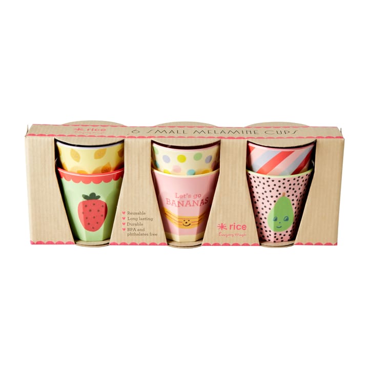 Rice barnekopp melamin 6-stk. - Happy fruits - RICE