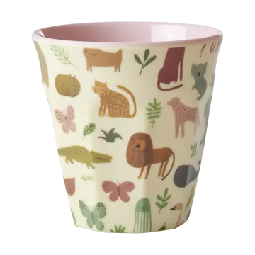 Rice barnekopp melamin - Sweet Jungle Print-Soft Pink - RICE