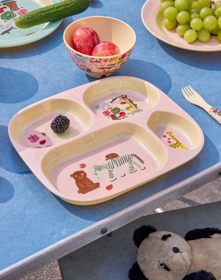 Rice barneservise 4 deler, Wildlife pink RICE