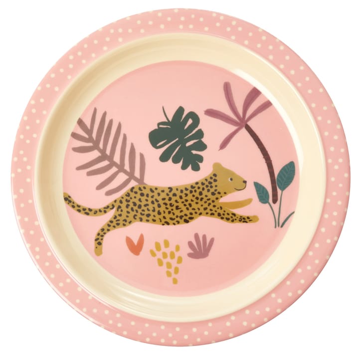 Rice barnetallerken Jungle animals - Pink-multi - RICE
