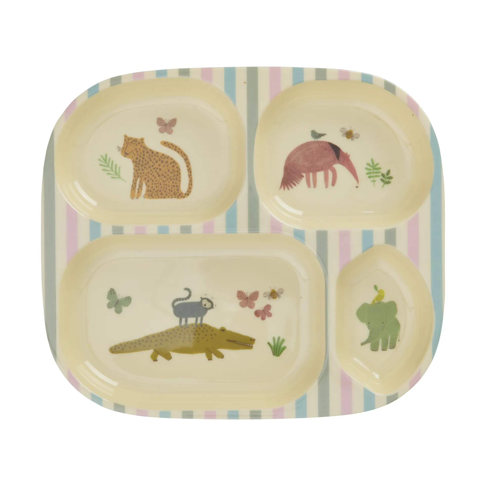 Rice barnetallerken melamin 4 rom, Sweet Jungle Print RICE