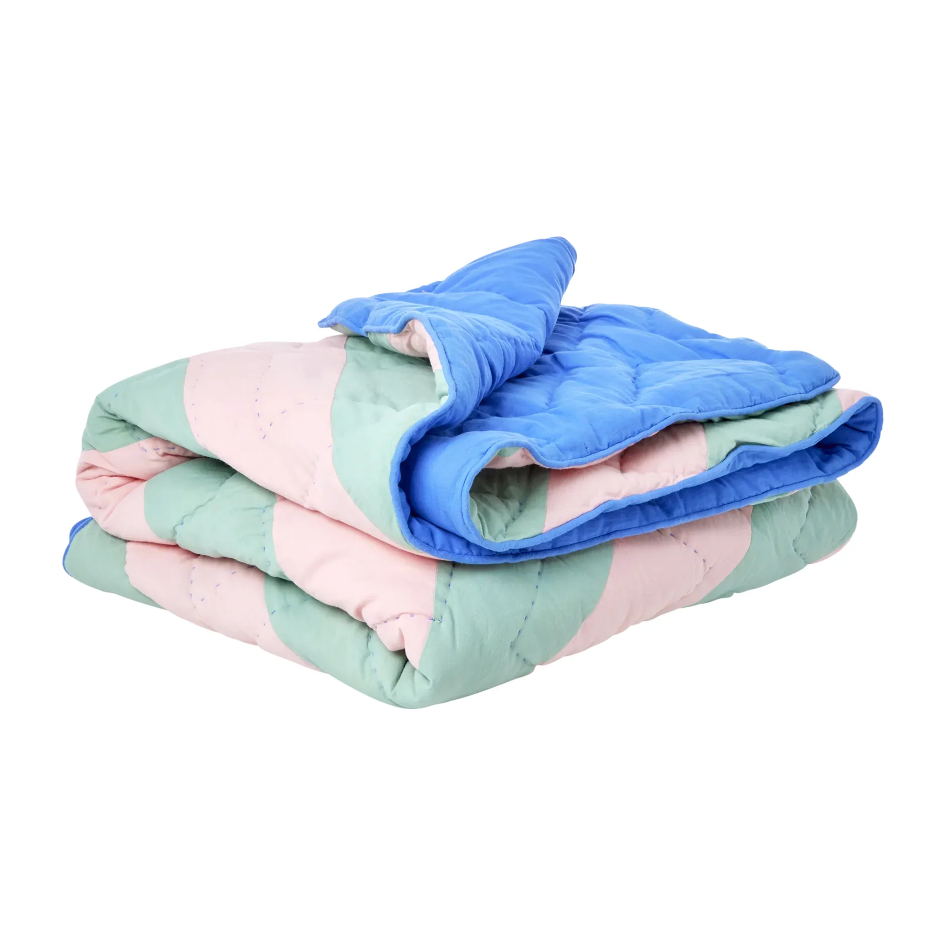 Rice bomullspledd stripete 140 x 200 cm, Pink-green-blue RICE