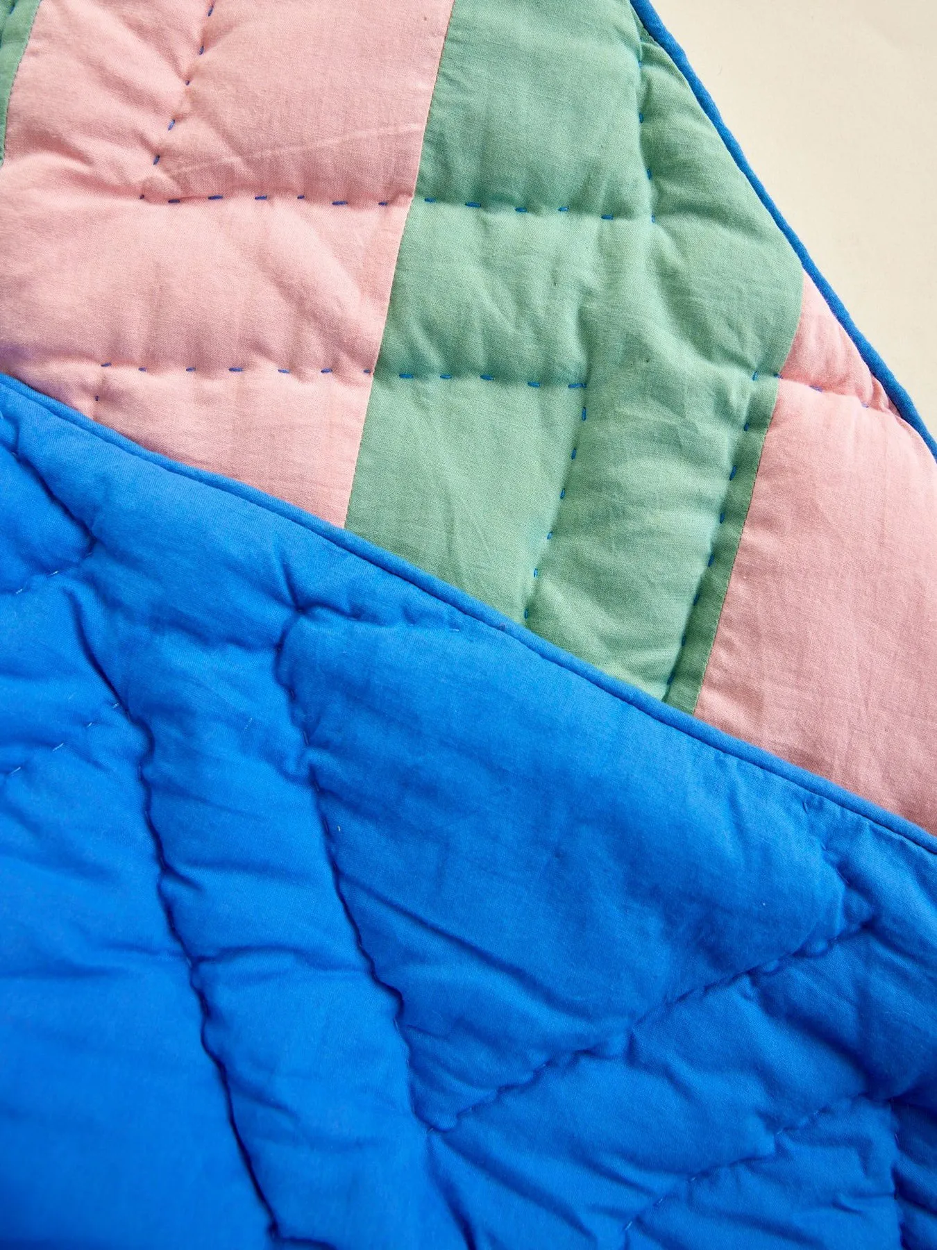 Rice bomullspledd stripete 140 x 200 cm, Pink-green-blue RICE