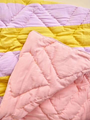 Rice bomullspledd stripete 140 x 200 cm - Yellow-lavender-pink - RICE