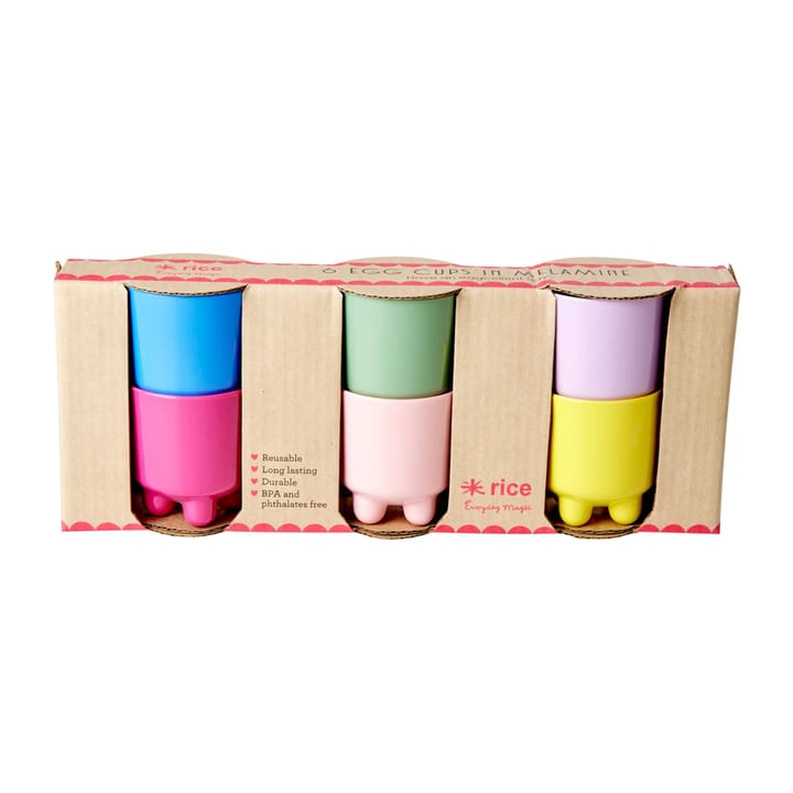 Rice eggeglass melamin 6 deler, Multicolor RICE