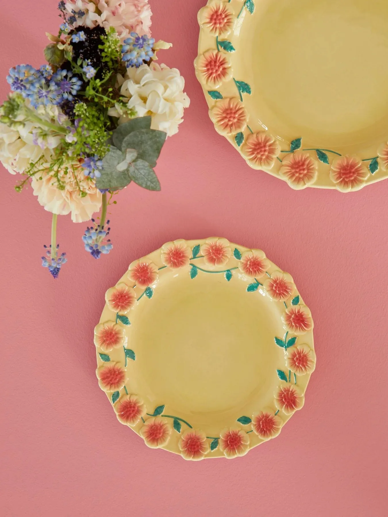 Rice Embossed Flower asjett Ø 20 cm, Creme RICE