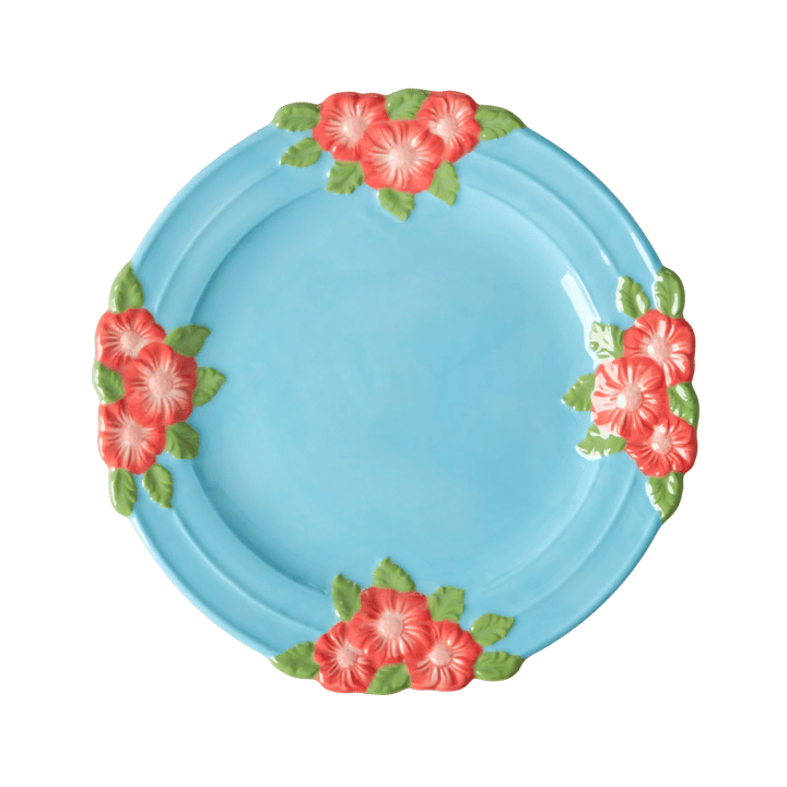 Rice Embossed Flower asjett Ø 20 cm - Mint - RICE