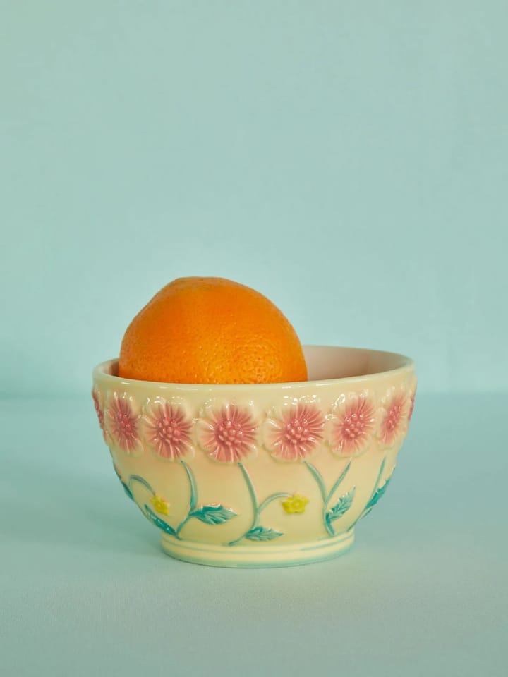 Rice Embossed Flower keramikkskål Ø 14,5 cm - Creme - RICE