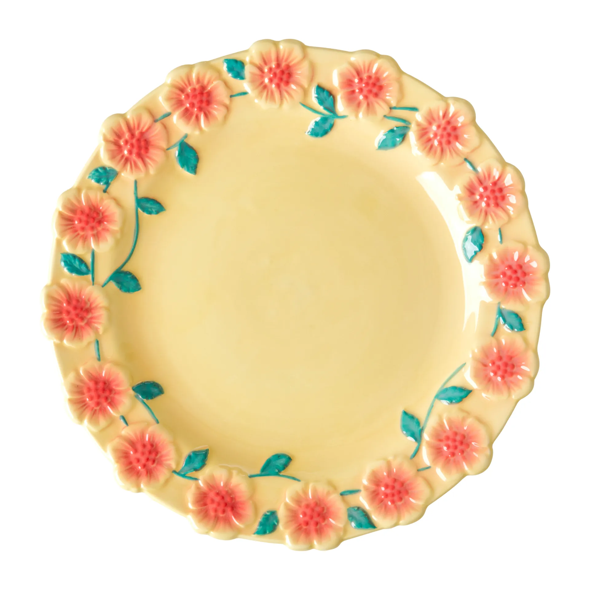 Rice Embossed Flower keramikktallerken Ø 25,5 cm, Creme RICE