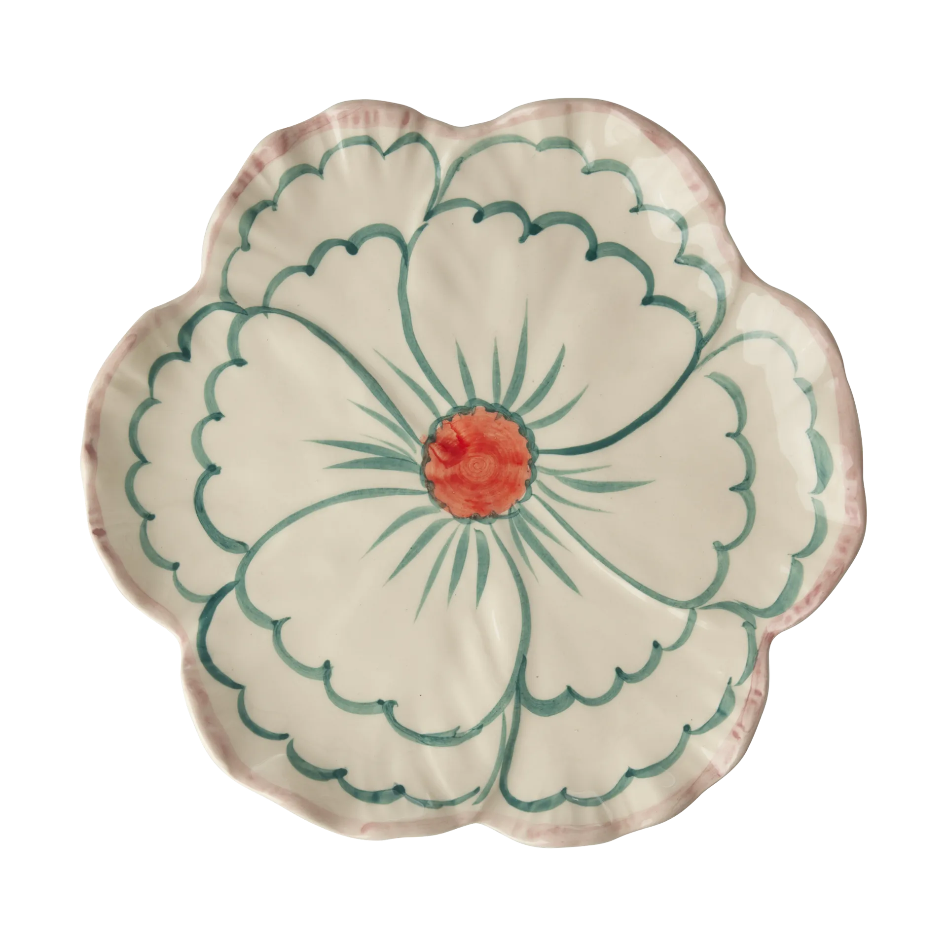 Rice Flower tallerken Ø19,5 cm, Pink border RICE