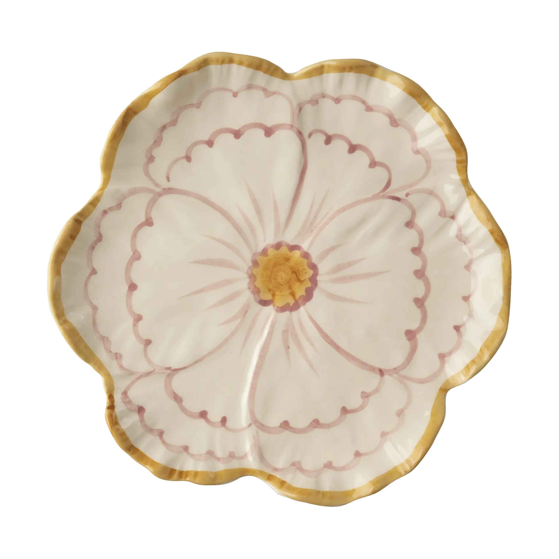 Rice Flower tallerken Ø19,5 cm, Yellow border RICE