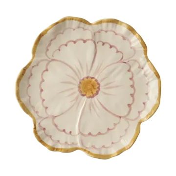 Rice Flower tallerken Ø19,5 cm - Yellow border - RICE