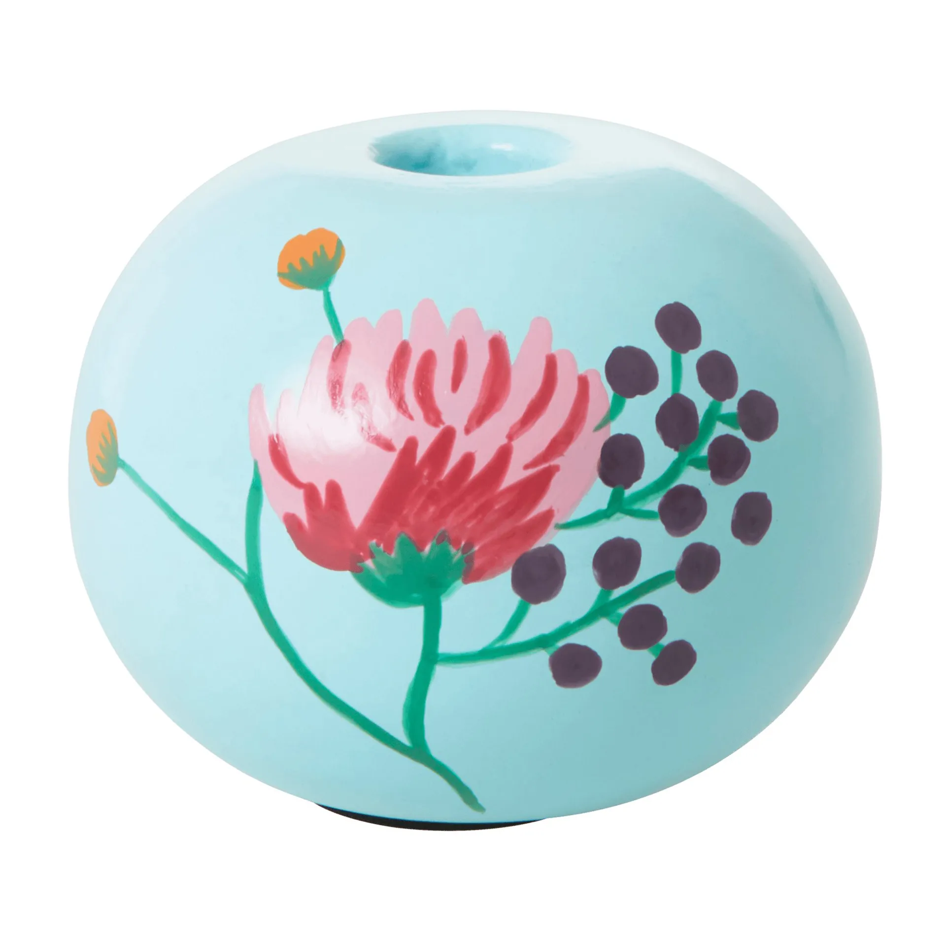 Rice lysestake Ø 10 cm, Mint-handpainted flower RICE