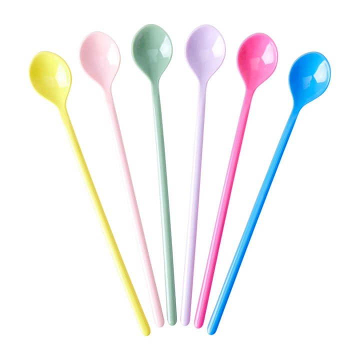 Rice melamin lang skje 6-pk - Multicolor - RICE