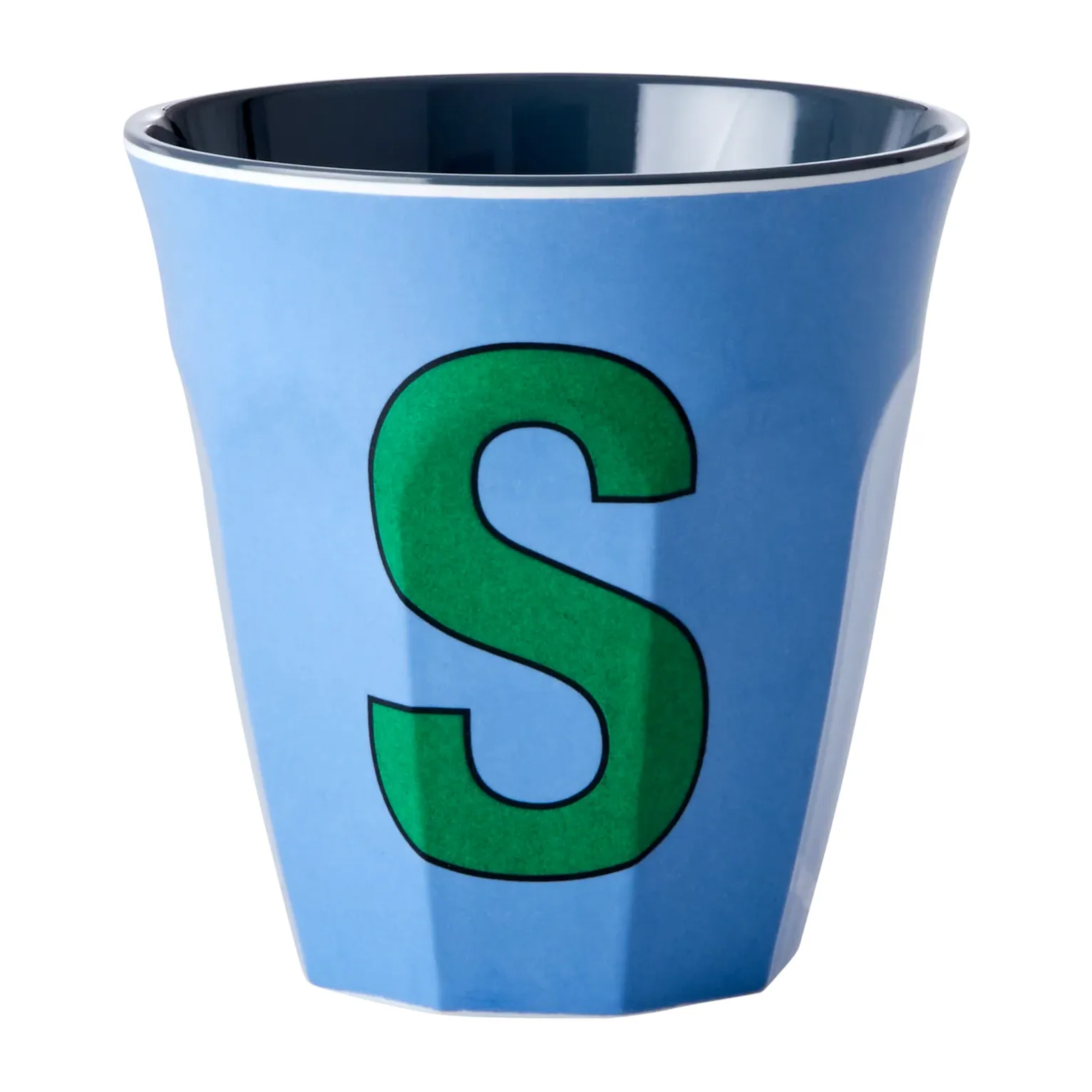Rice melaminkopp medium bokstav S 30 cl, New dusty blue RICE
