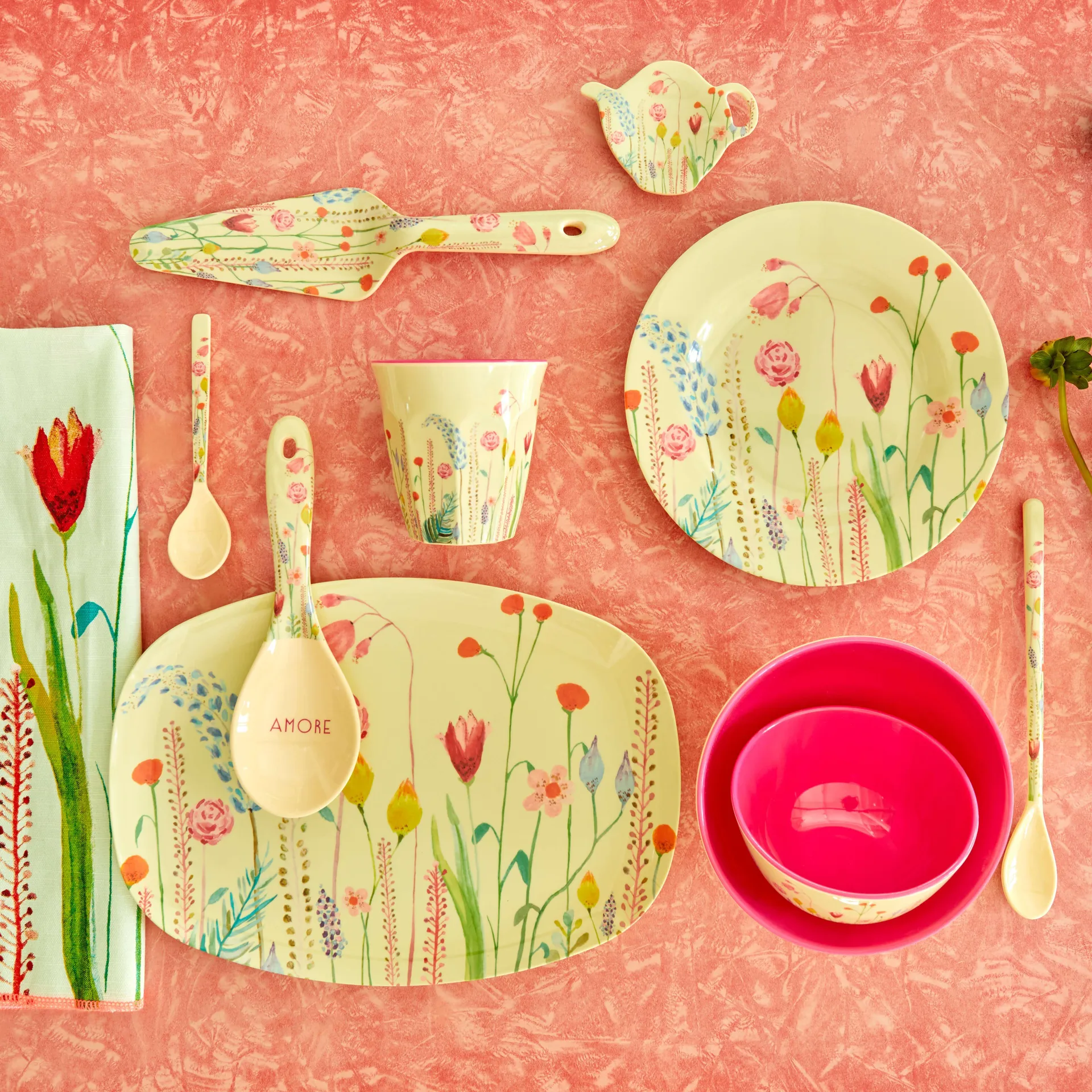 Rice melaminkopp medium, Summer flowers RICE