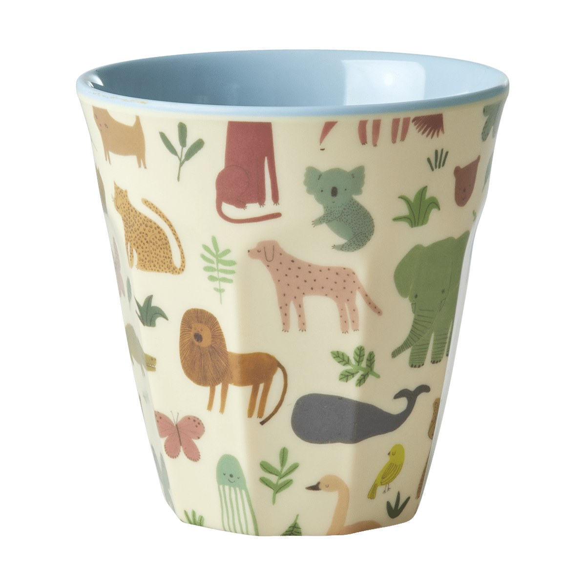 RICE Rice melaminkopp medium Sweet jungle Print-Soft blue