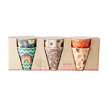 Rice melaminkopp small 6-pk - Disco ball-prints - RICE