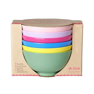Rice melaminskål medium Ø 15 cm 6 deler - Multicolor - RICE