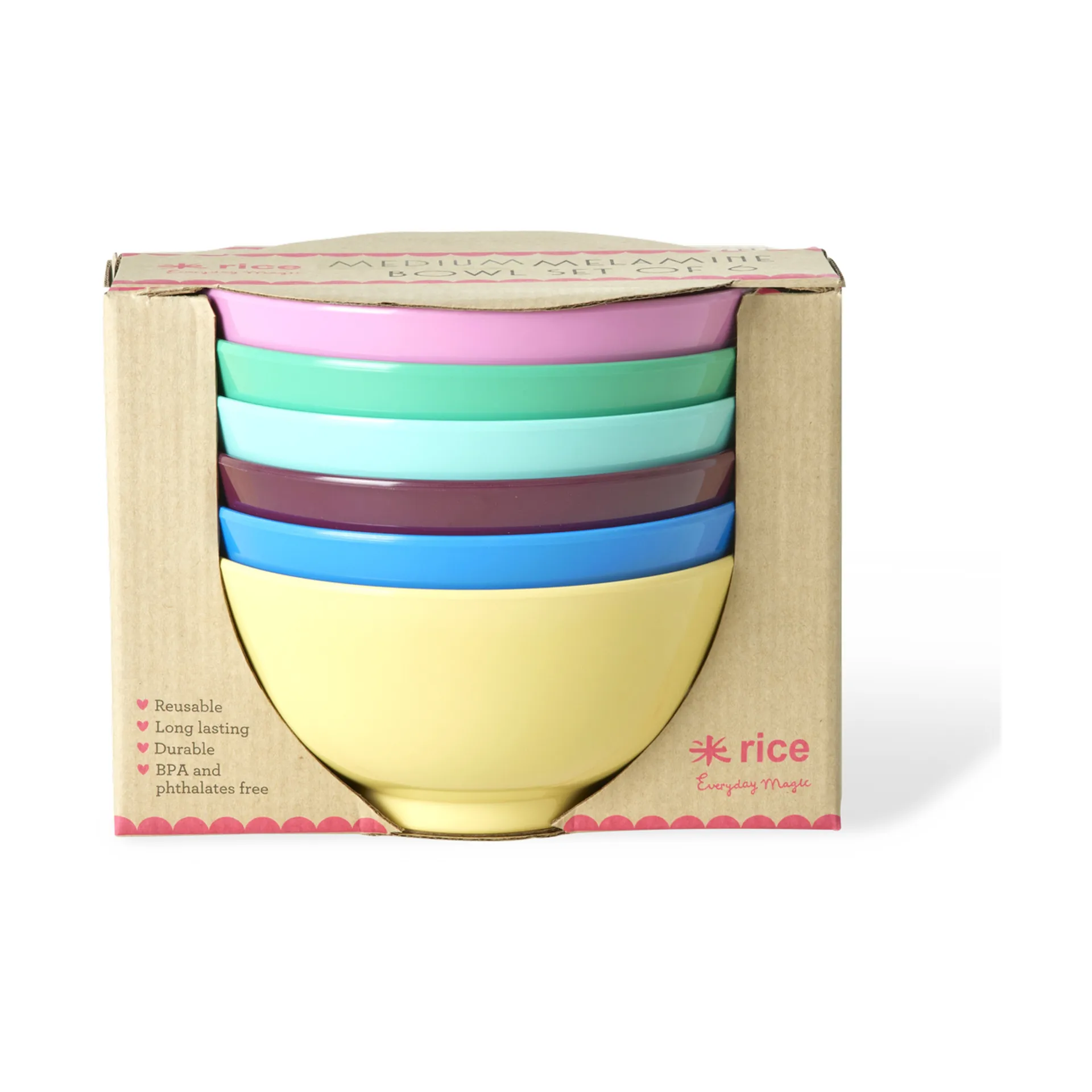 Rice melaminskål medium 70 cl 6-pk, Show youre true colors RICE