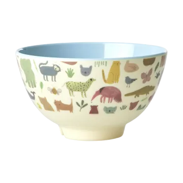 Rice melaminskål small - Sweet jungle Print-Soft blue - RICE