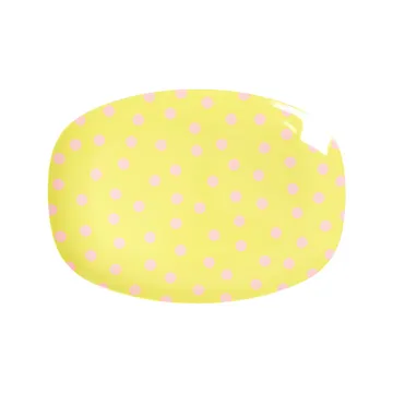 Rice melamintallerken 16,5x23 cm - Pink dot - RICE