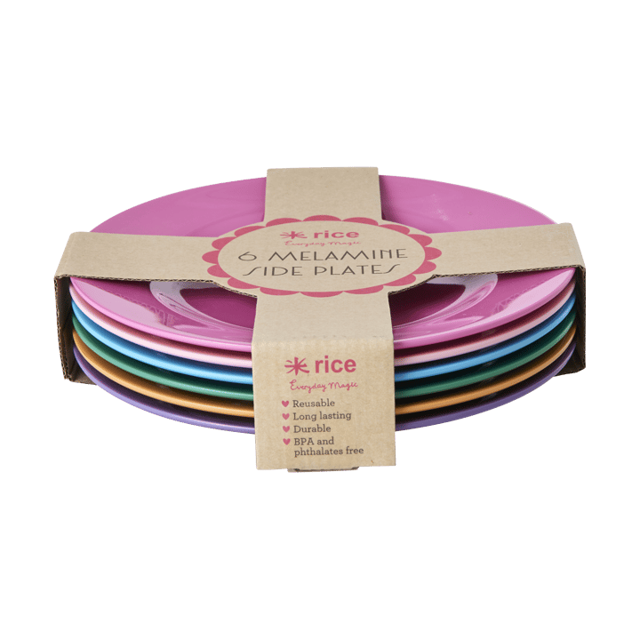 Rice melamintallerken 20 cm 6-pack - Soft Pink - RICE