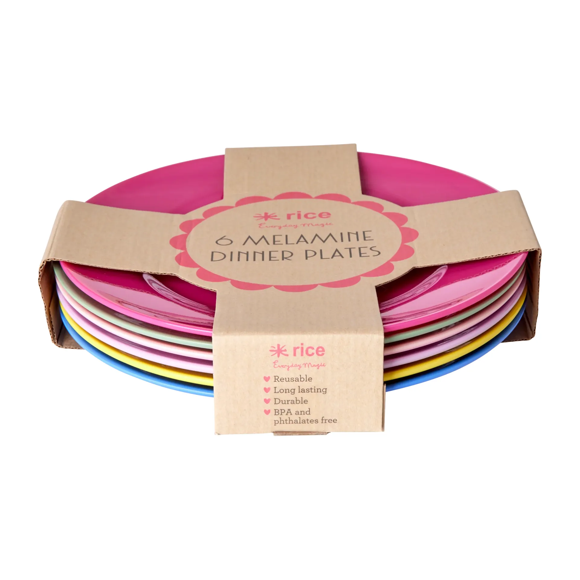 Rice melamintallerken Ø 26 cm 6 deler, Multicolor RICE