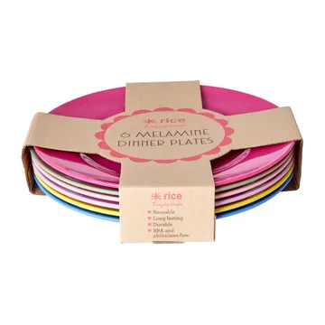 Rice melamintallerken Ø 26 cm 6 deler - Multicolor - RICE