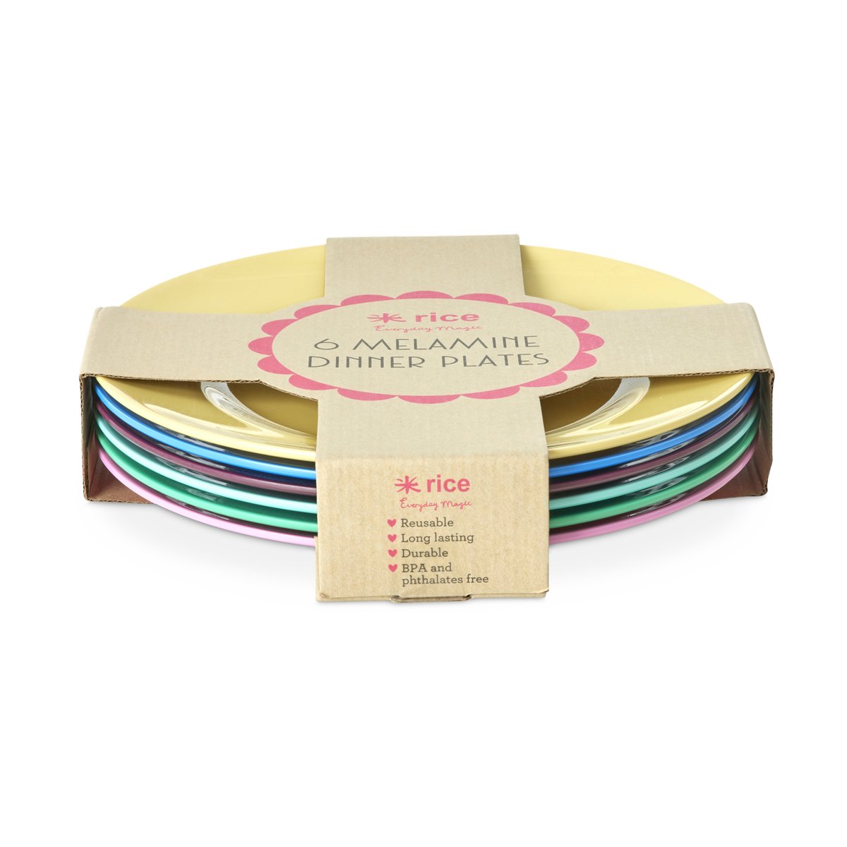 RICE Rice melamintallerken Ø26 cm 6-pk Show youre true colors