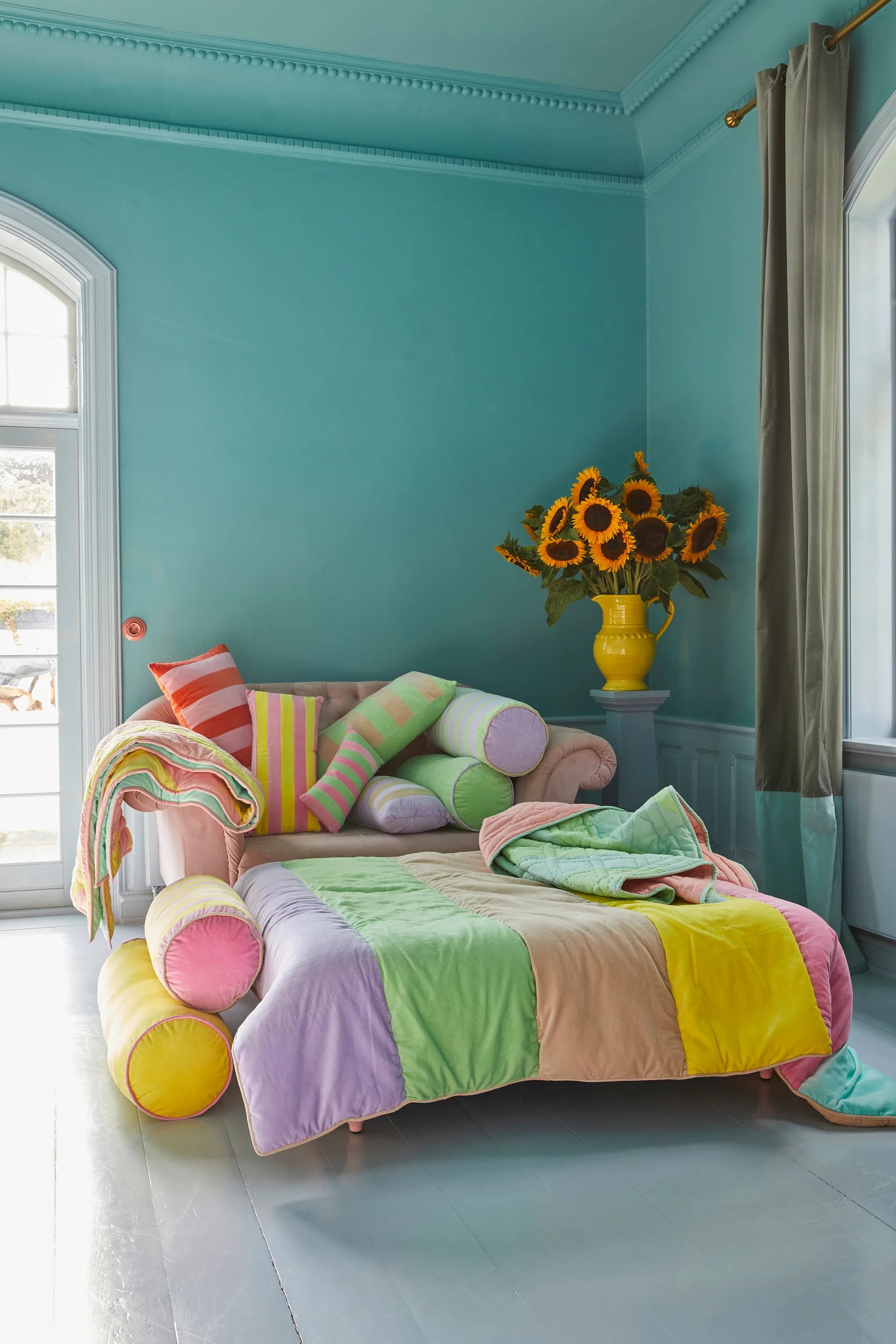 Rice pute 40 x 80 cm, Neon green-beige RICE