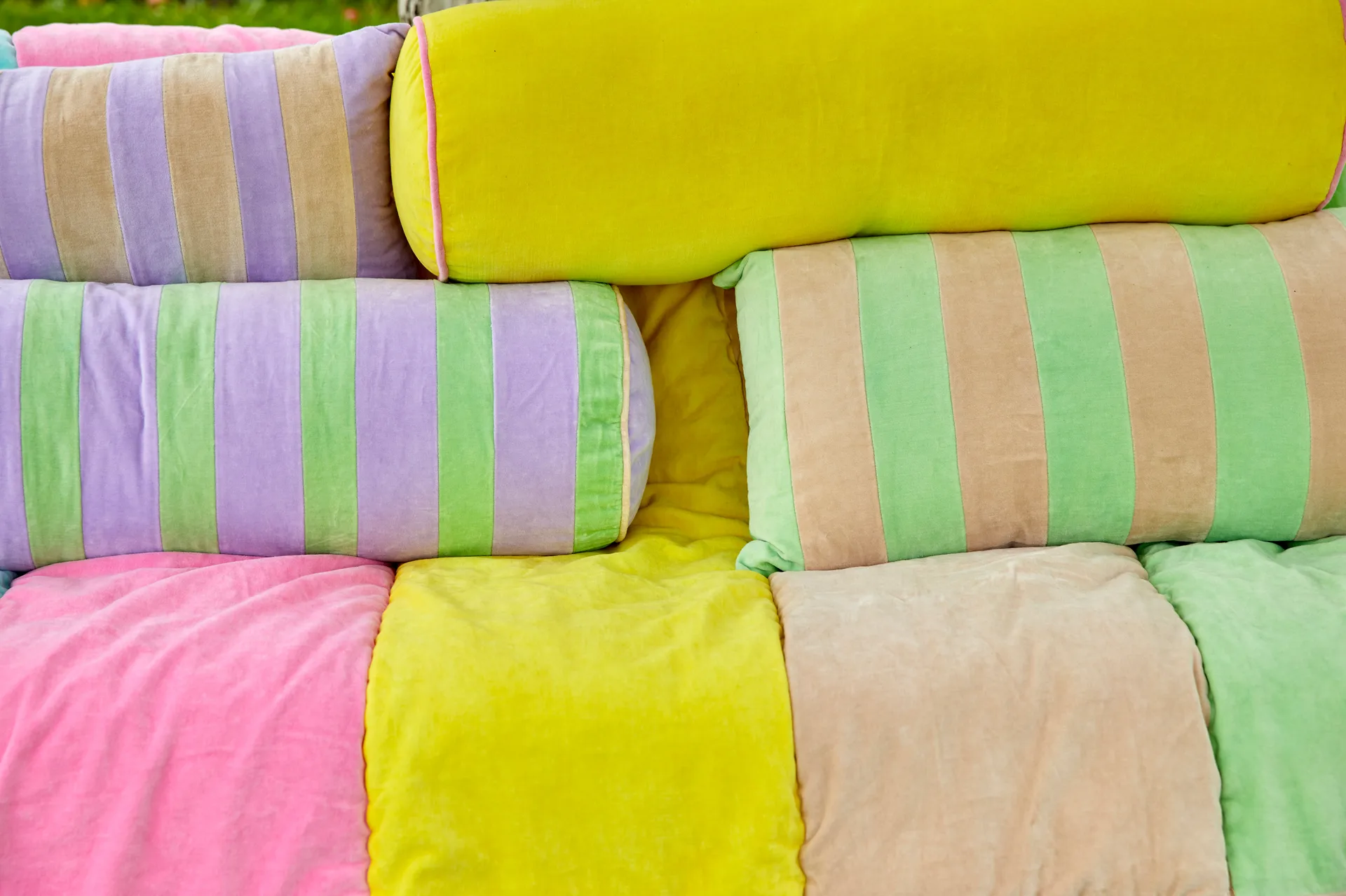 Rice pute 40 x 80 cm, Neon green-beige RICE