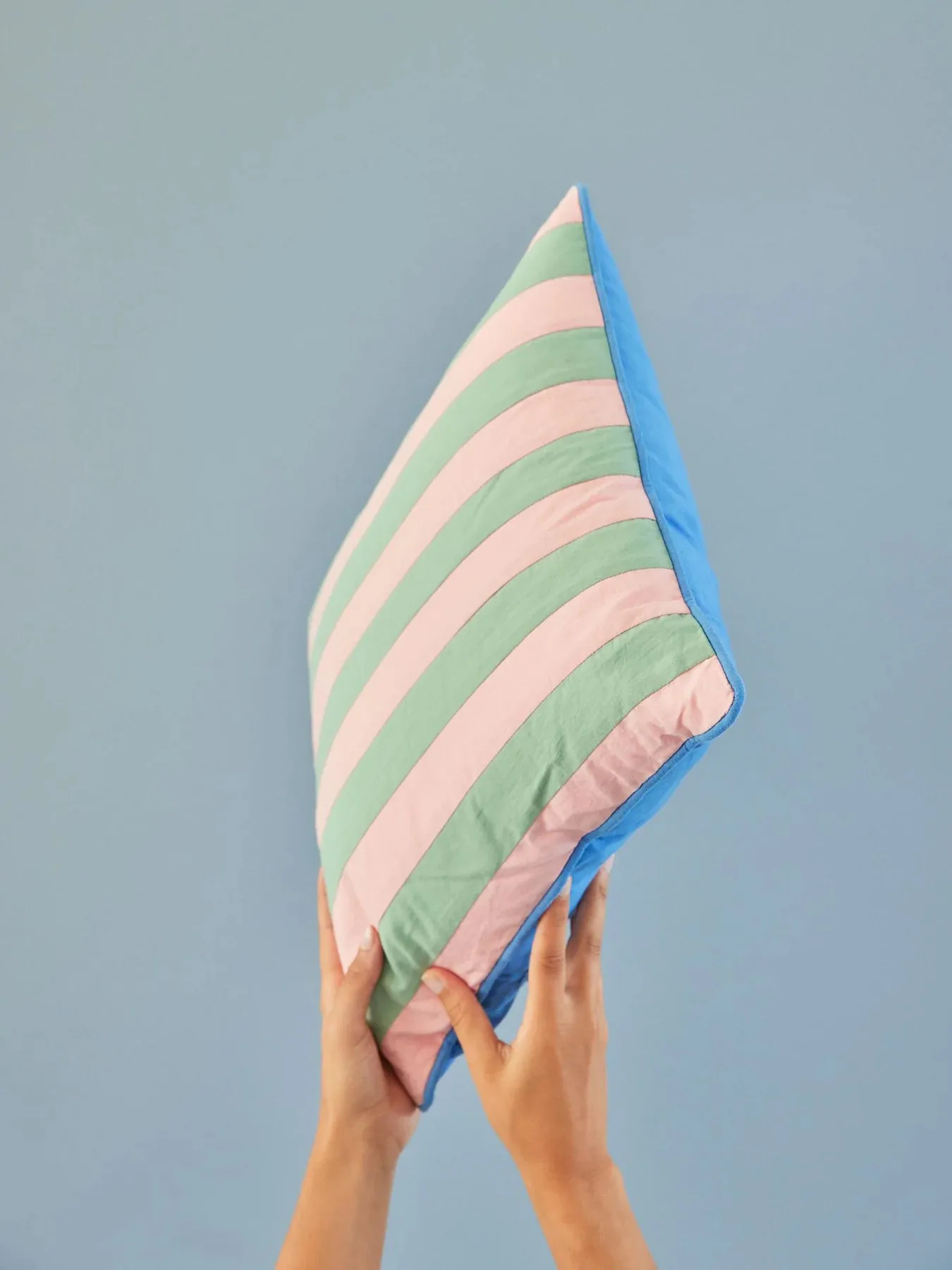 Rice pute stripete 40 x 40 cm, Pink-green RICE