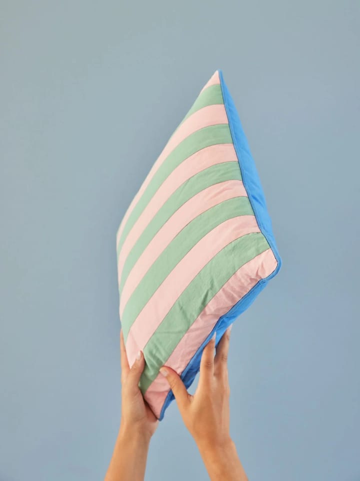 Rice pute stripete 40 x 40 cm, Pink-green RICE