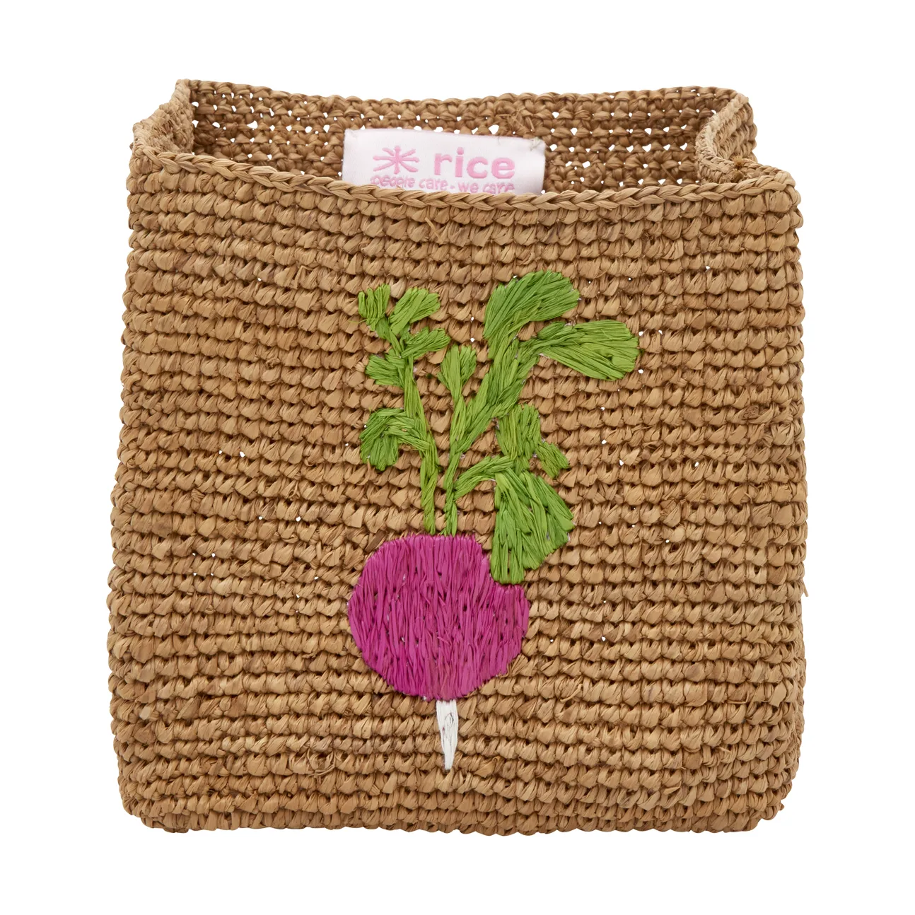 Rice raffia oppbevaringskurv 2 deler, Radish Embroidery-Tea RICE