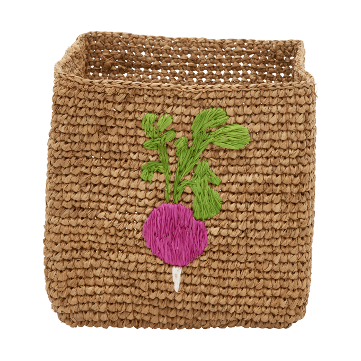 Rice raffia oppbevaringskurv 2 deler, Radish Embroidery-Tea RICE