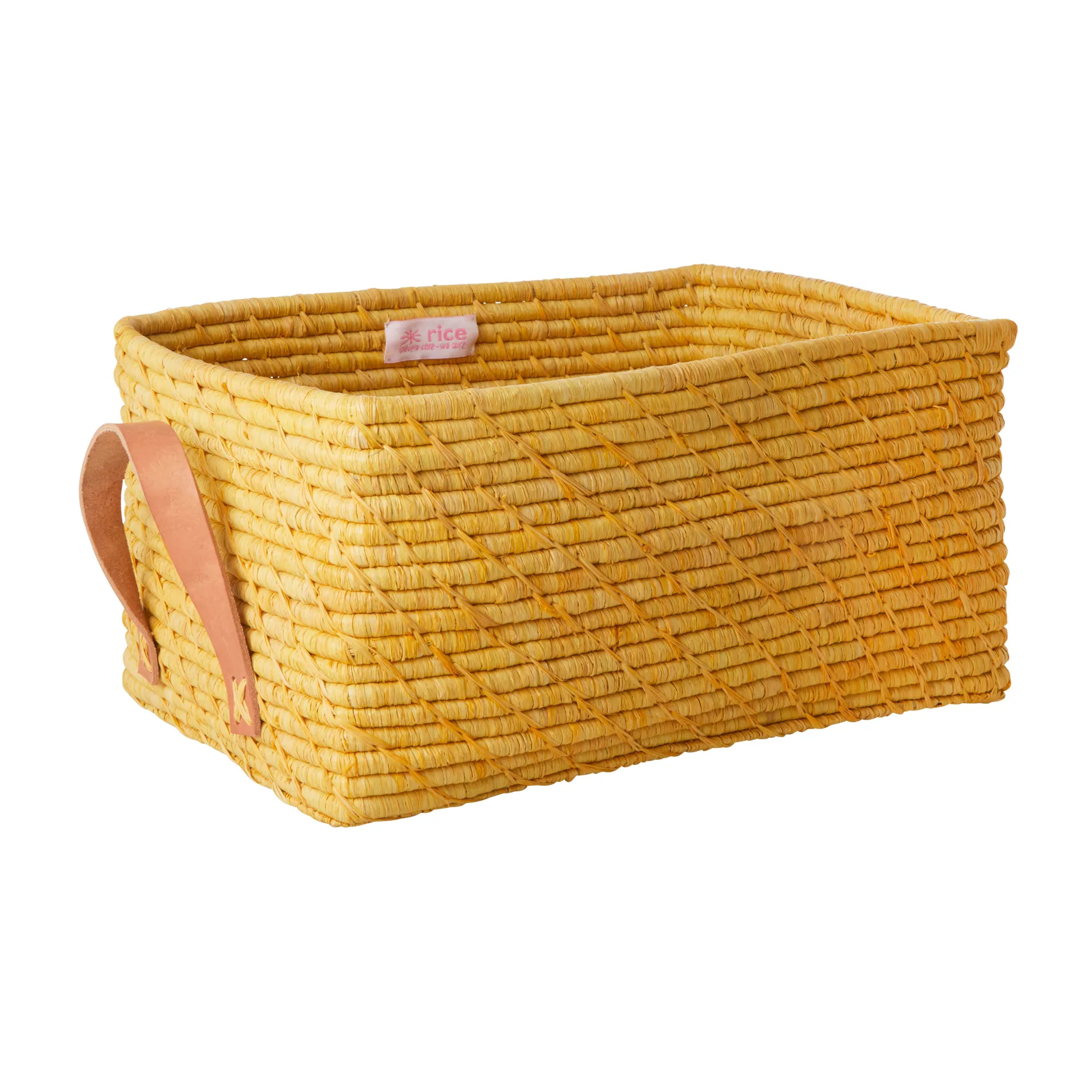 Rice raffia oppbevaringskurv 24x34 cm, Gul RICE