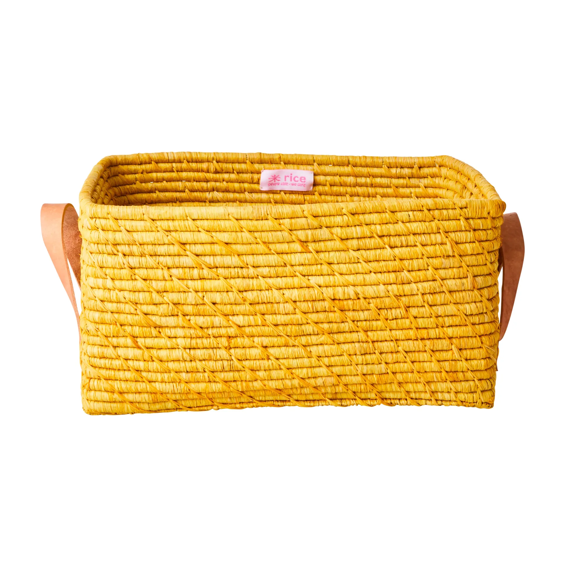 Rice raffia oppbevaringskurv 24x34 cm, Gul RICE