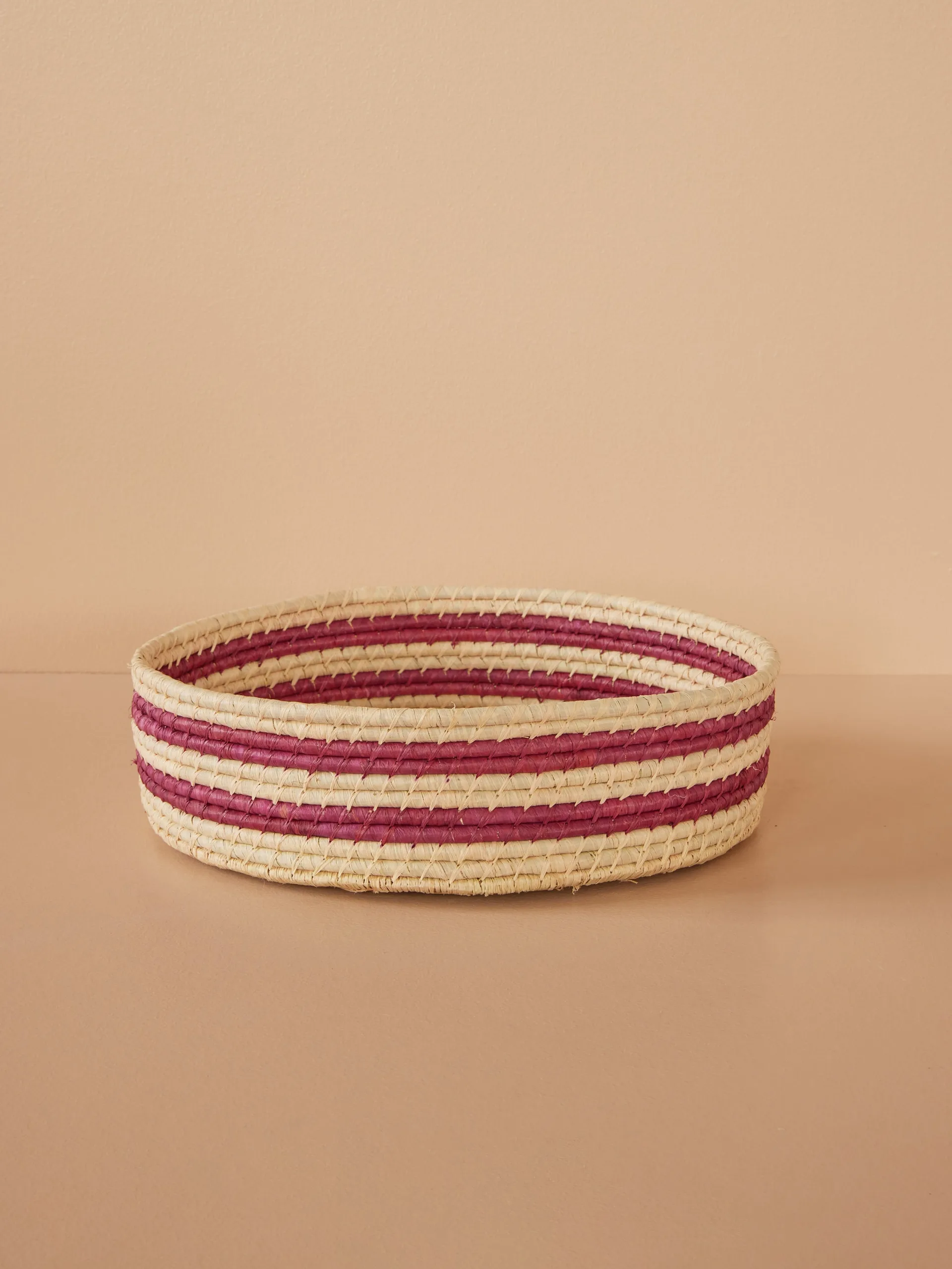 Rice raffia rund oppbevaringskurv large, Aubergine RICE