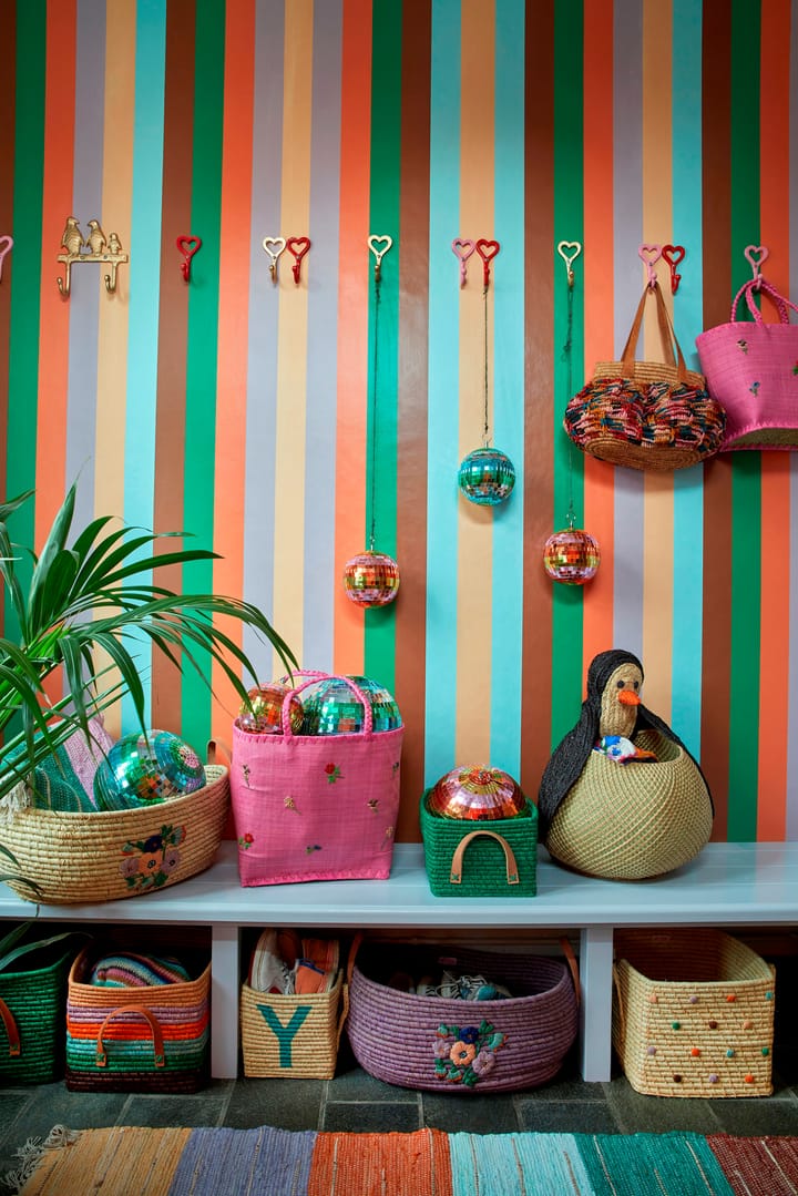Rice raffia Storage kurv prikkete - Disco ball - RICE