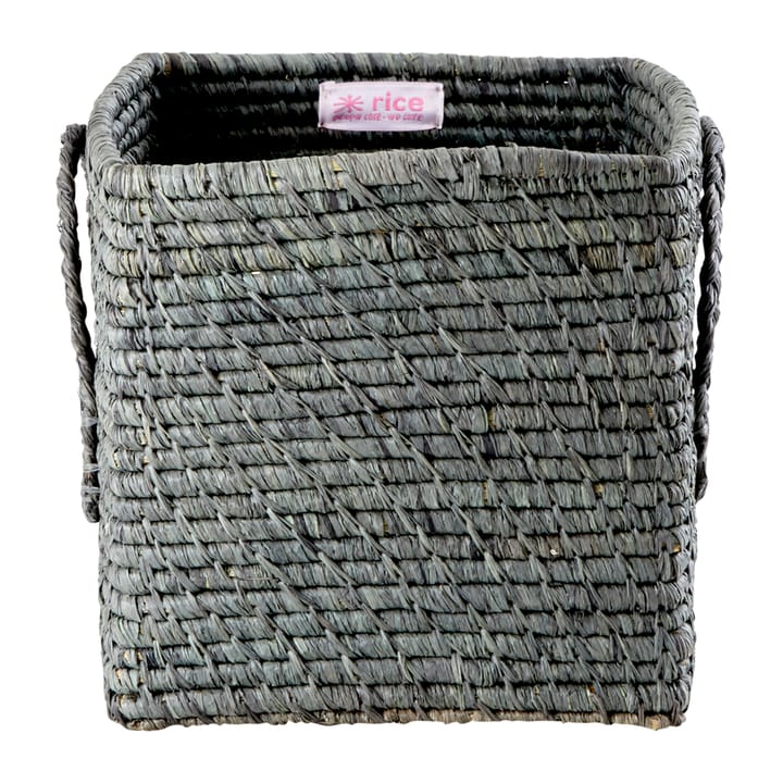 Rice raffiakurv med håndtak 20 x 20 cm, Dark grey RICE