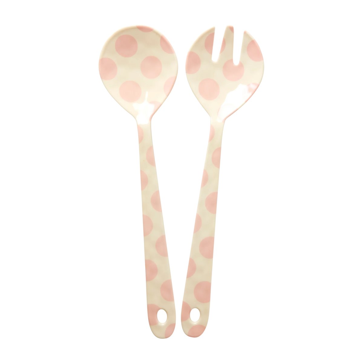 RICE Rice salatbestikk melamin 2 deler Pink dots