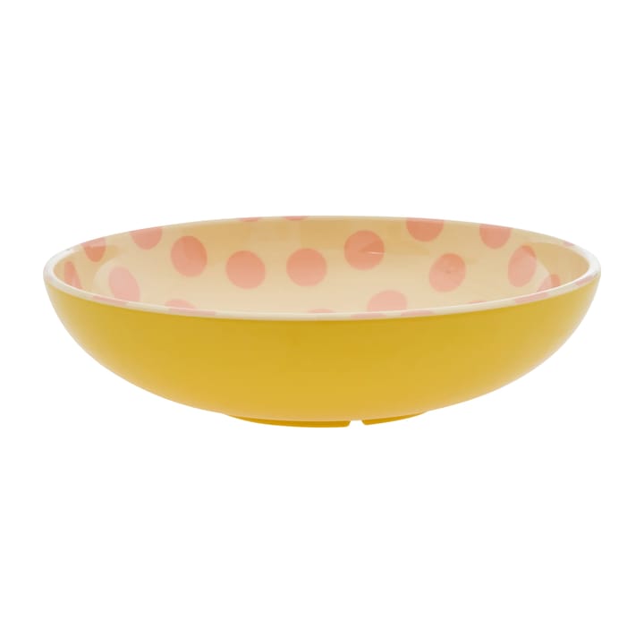 Rice salatskål melamin Ø 29,9 cm - Pink dots-yellow - RICE