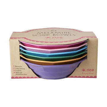 Rice suppetallerken melamin Ø19 cm 6 deler - Multicolor - RICE
