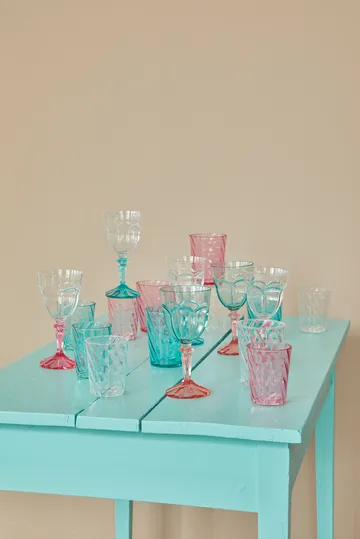 Rice Twisted Swirl drikkeglass akryl 34 cl - Pink - RICE