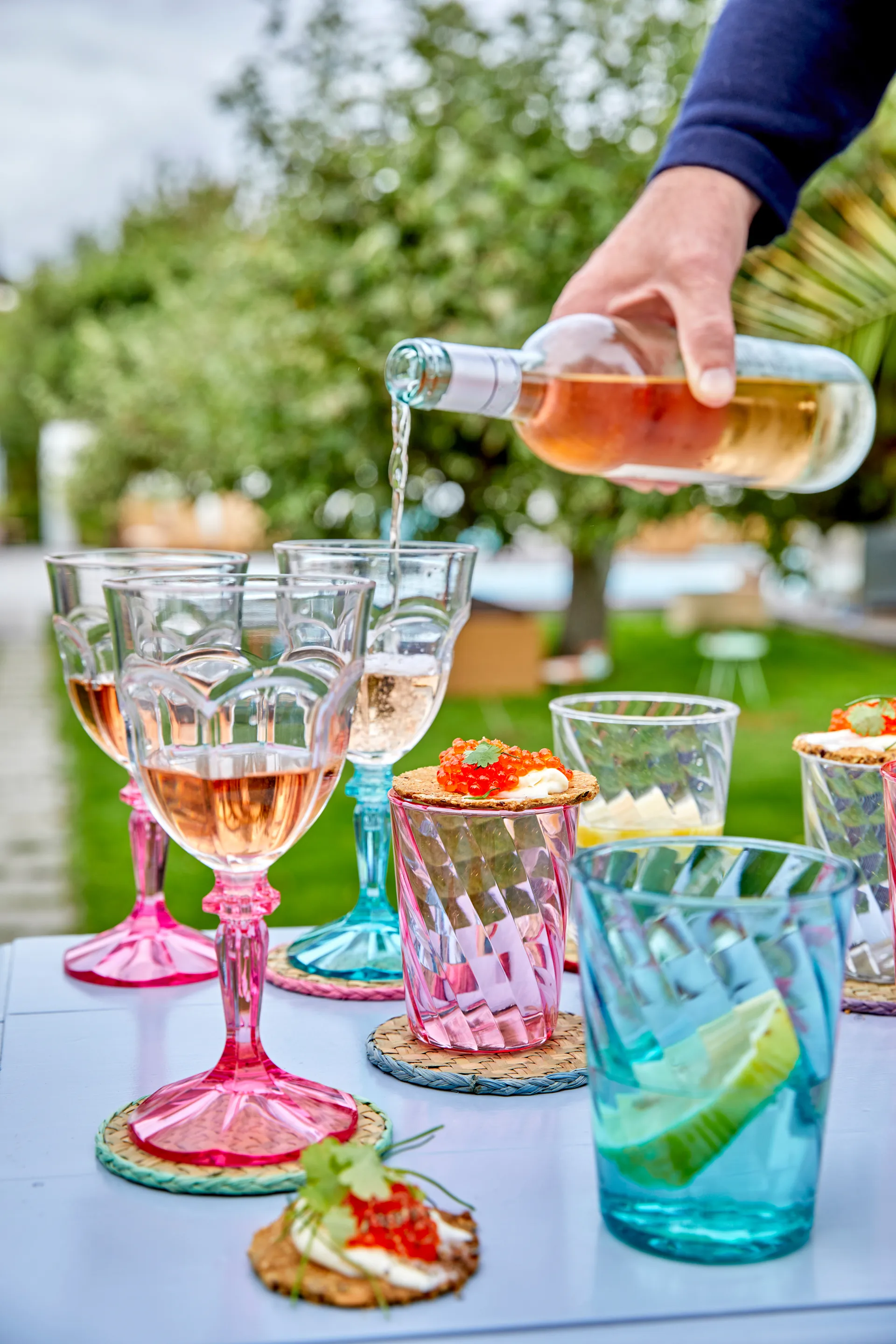 Rice Two Tone vinglass akryl 26,6 cl, Clear-mint RICE