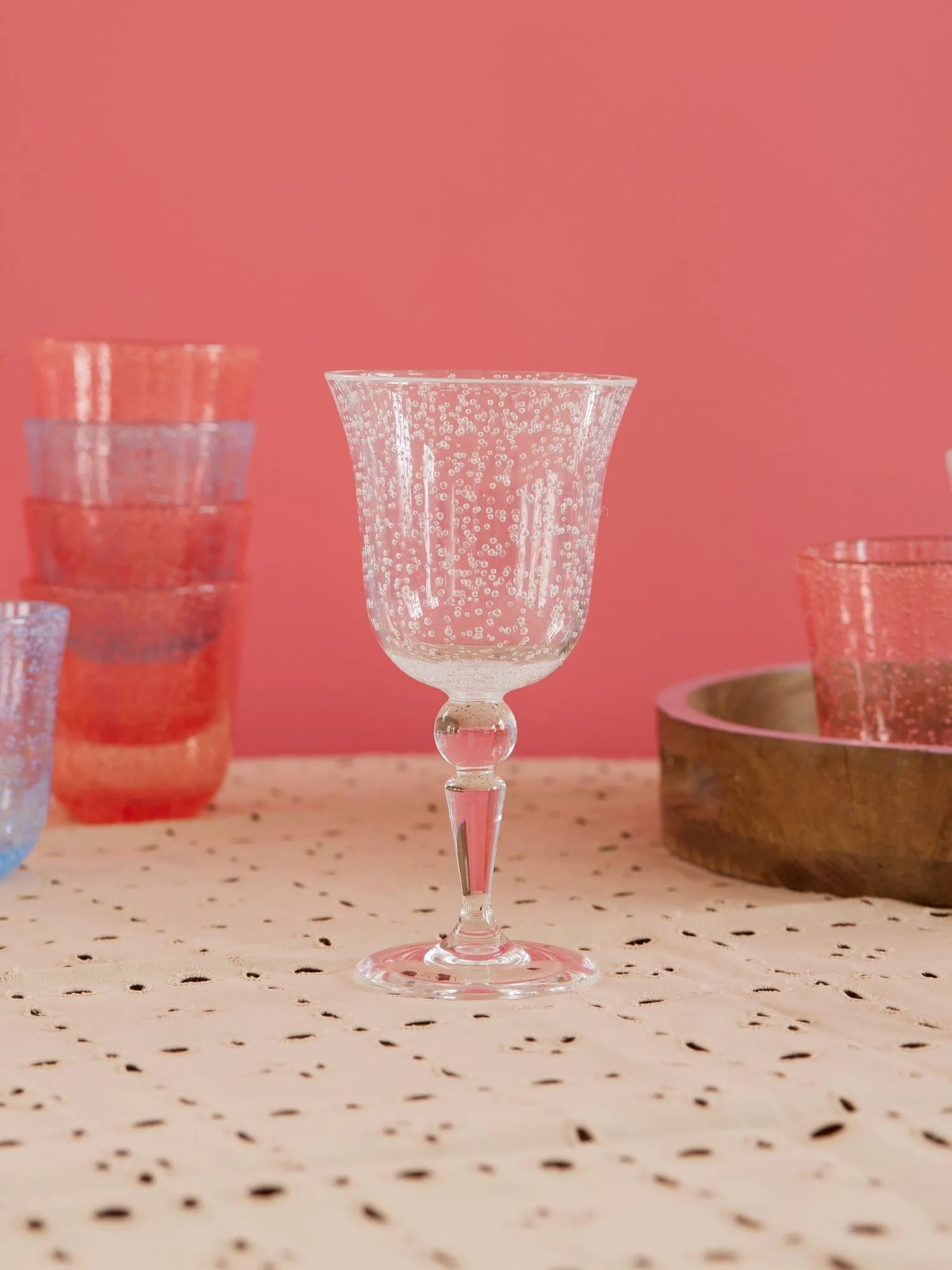 Rice vinglass bubble design 36 cl, Clear RICE