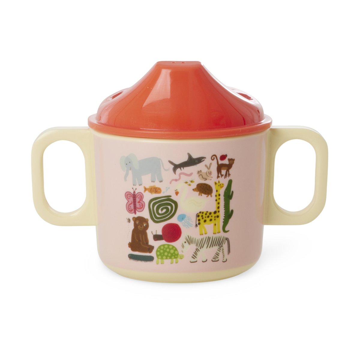 RICE Rice Wildlife barnekopp med to håndtak 25 cl Rosa